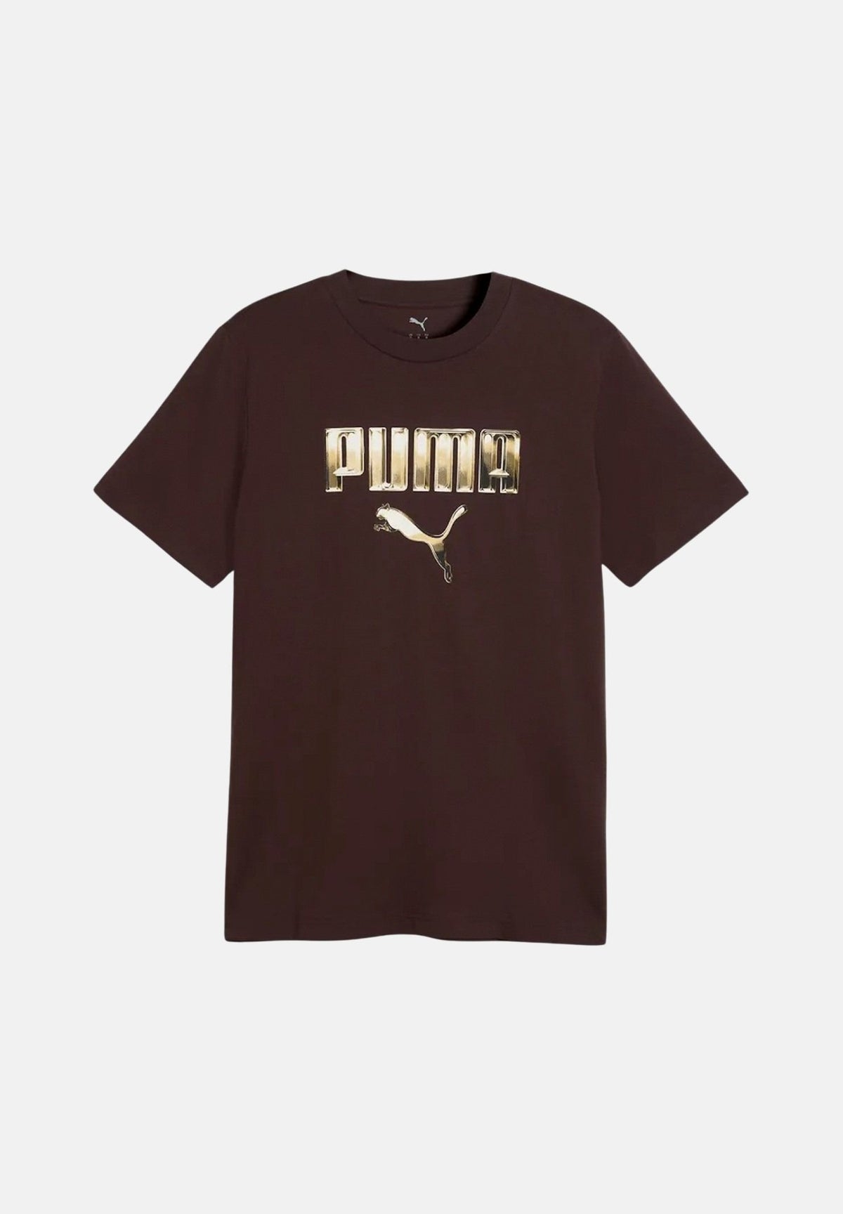 PUMA T-shirt manica corta marrone da uomo con stampa logo metallizzato 694323 33 PUMA 