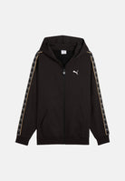 PUMA Felpa con zip nera da uomo con cappuccio e bande logate 694343 01 PUMA 