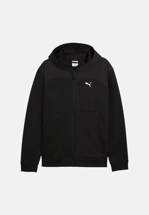 PUMA Felpa con zip PUMATECH  nero per uomo con cappuccio integrato e tasca sul petto con zip. 694490 01 PUMA 
