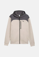 PUMA Felpa con zip PUMATECH  beige e grigio per uomo con cappuccio integrato e tasca sul petto. 694490 82 PUMA 