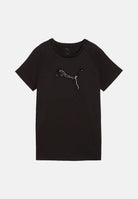 PUMA T-shirt manica corta CLASSICS RHINESTONE  nero da donna con logo in strass sul petto e girocollo. 694576 01 PUMA 