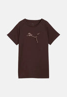 PUMA T-shirt manica corta CLASSICS RHINESTONE  marrone da donna con logo in strass sul petto e girocollo. 694576 33 PUMA 