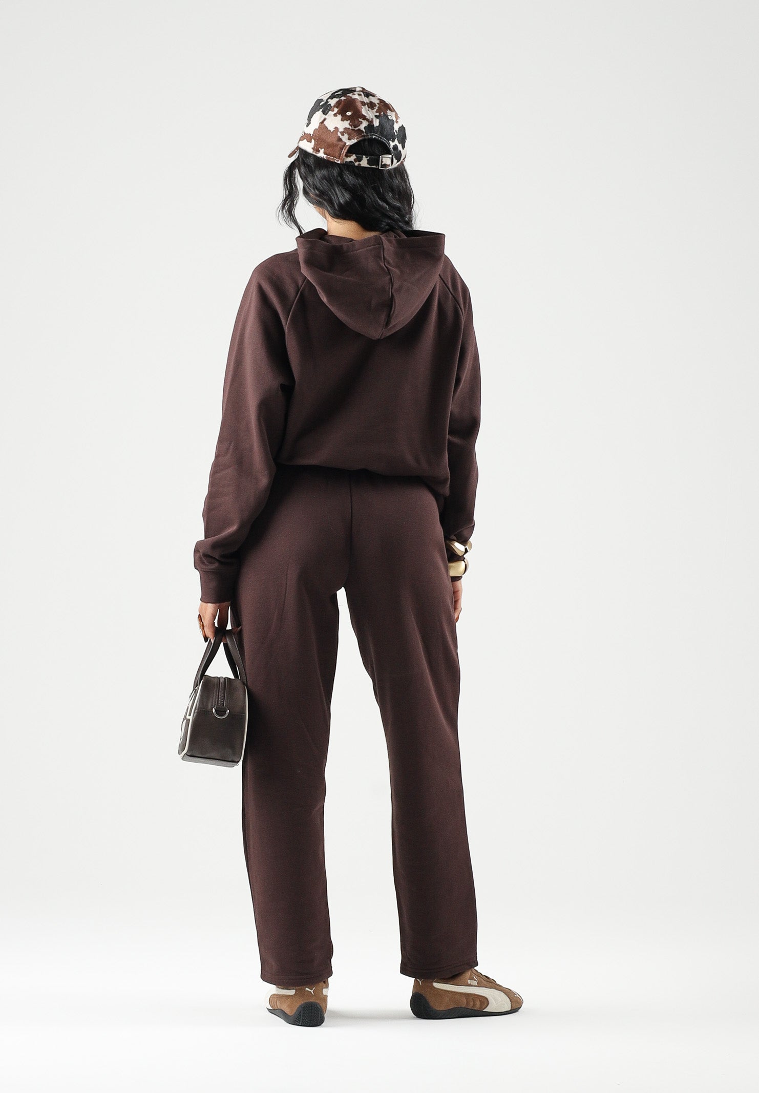 PUMA Felpa con cappuccio RHINESTONE HOODIE marrone da donna con logo in strass 694577 33 PUMA 