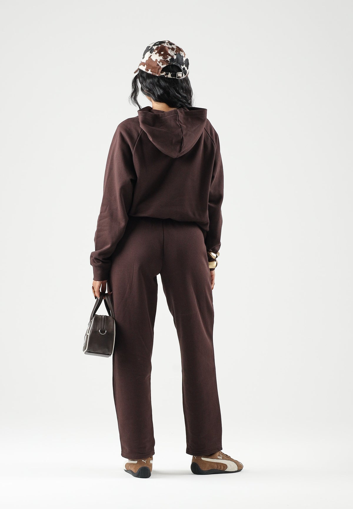 PUMA Felpa con cappuccio RHINESTONE HOODIE marrone da donna con logo in strass 694577 33 PUMA 