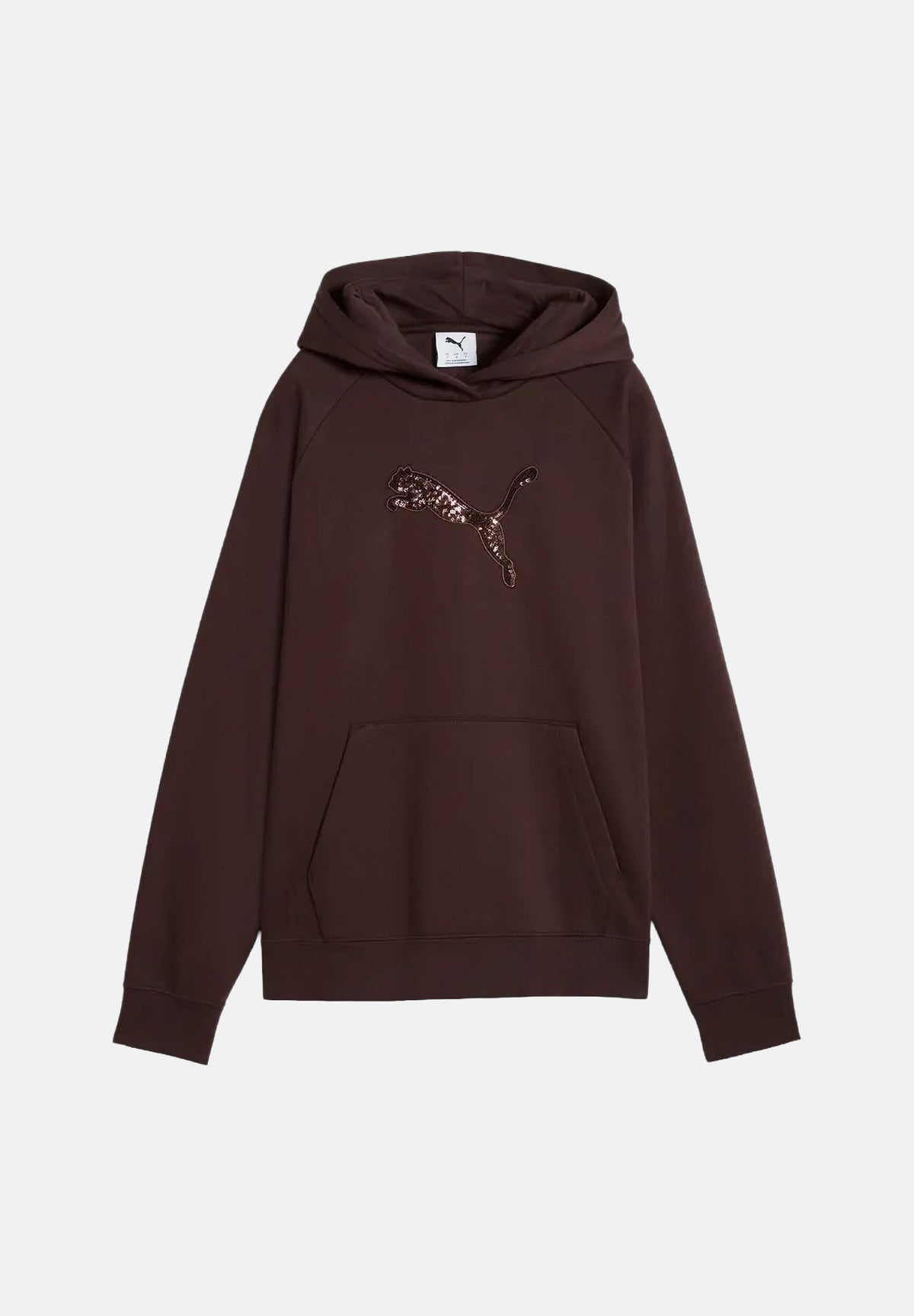 PUMA Felpa con cappuccio RHINESTONE HOODIE marrone da donna con logo in strass 694577 33 PUMA 