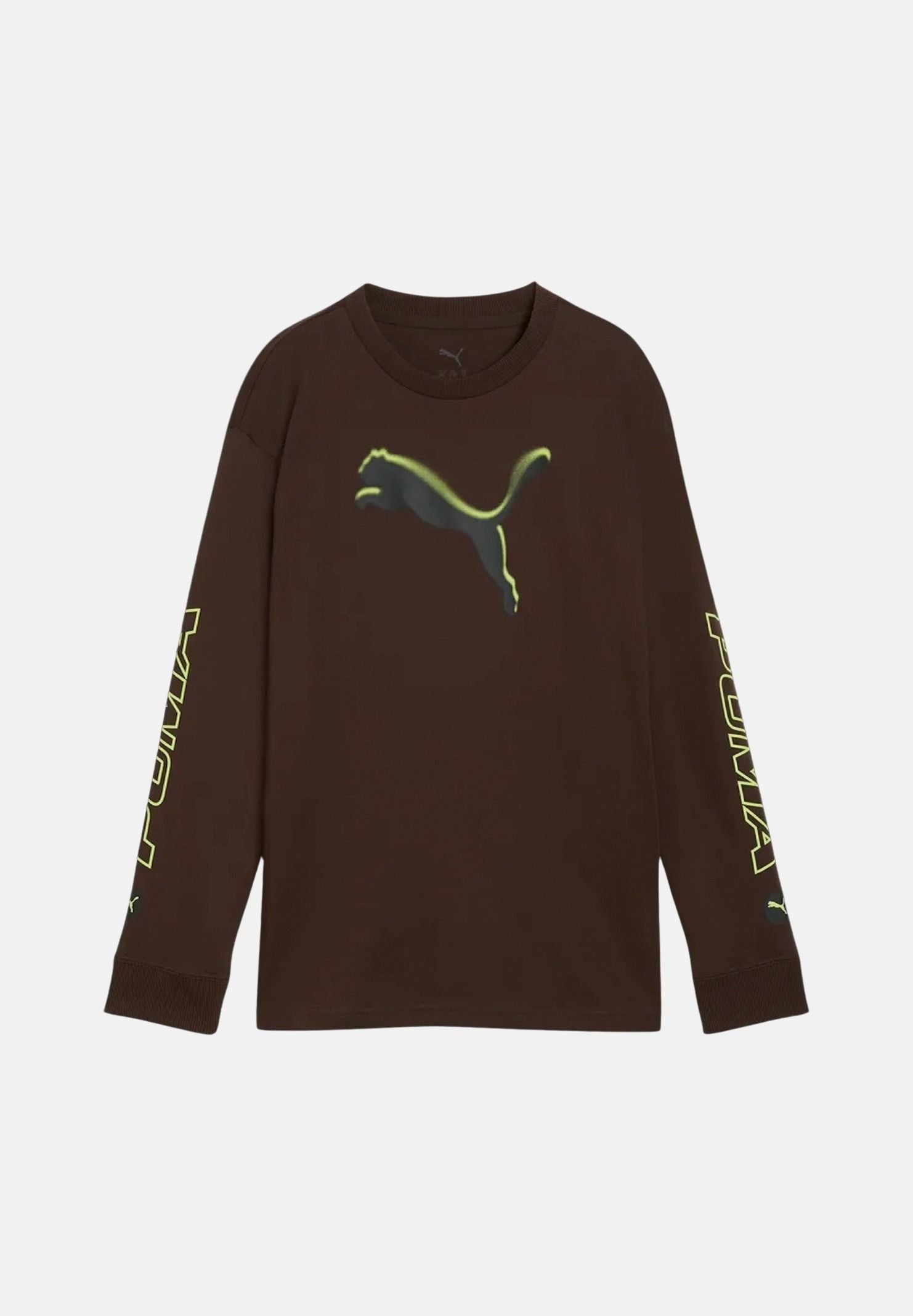 PUMA T-shirt marrone per bambino e bambina con maxilogo e maniche stampate 694670 33 PUMA 