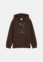 PUMA Felpa con cappuccio marrone per  bambino e bambina  con cappuccio e tasca a marsupio. 694671 33 PUMA 