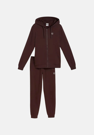 PUMA Tuta sportiva in felpa marrone per uomo con felpa full zip e pantaloni jogger 695216 33 PUMA 