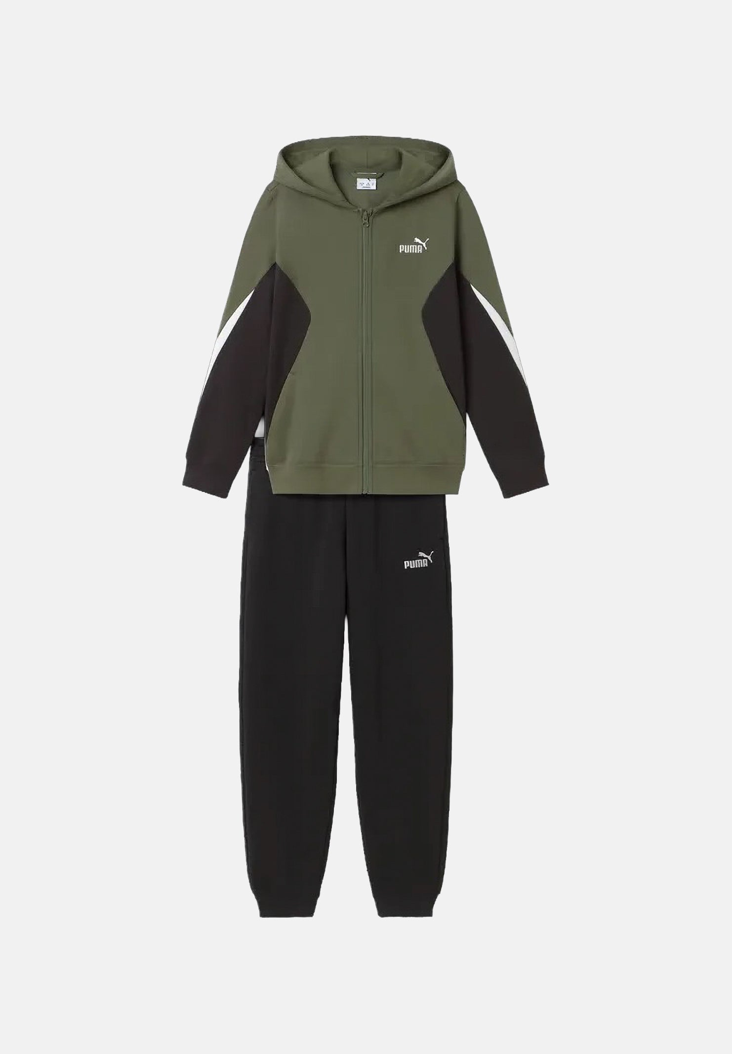 PUMA Tuta POWER COLORBLOCK verde per bambino con mini logo cat 695219 86 PUMA 