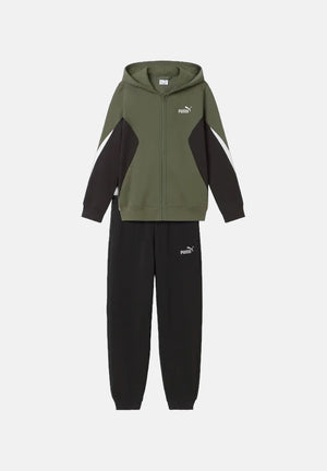 PUMA Tuta POWER COLORBLOCK verde per bambino con mini logo cat 695219 86 PUMA 
