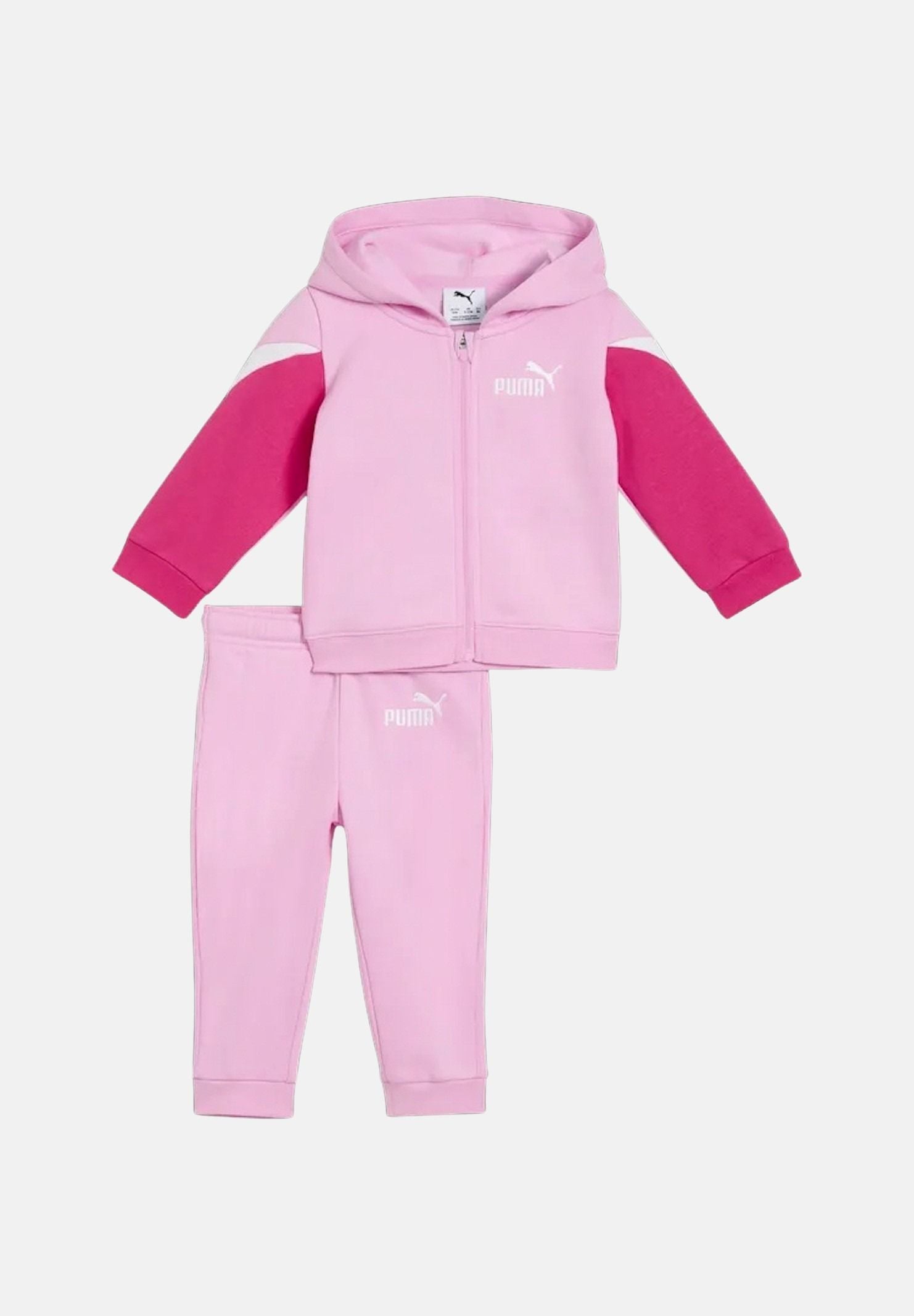 PUMA Tuta rosa per neonata con felpa con cappuccio e chiusura a zip 695786 47 PUMA 