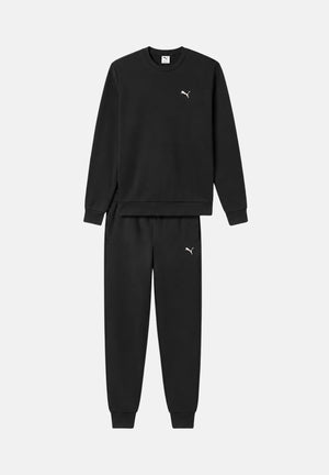 PUMA Tuta sportiva nera per uomo con felpa girocollo e pantaloni con polsini elasticizzati. 696662 01 PUMA 