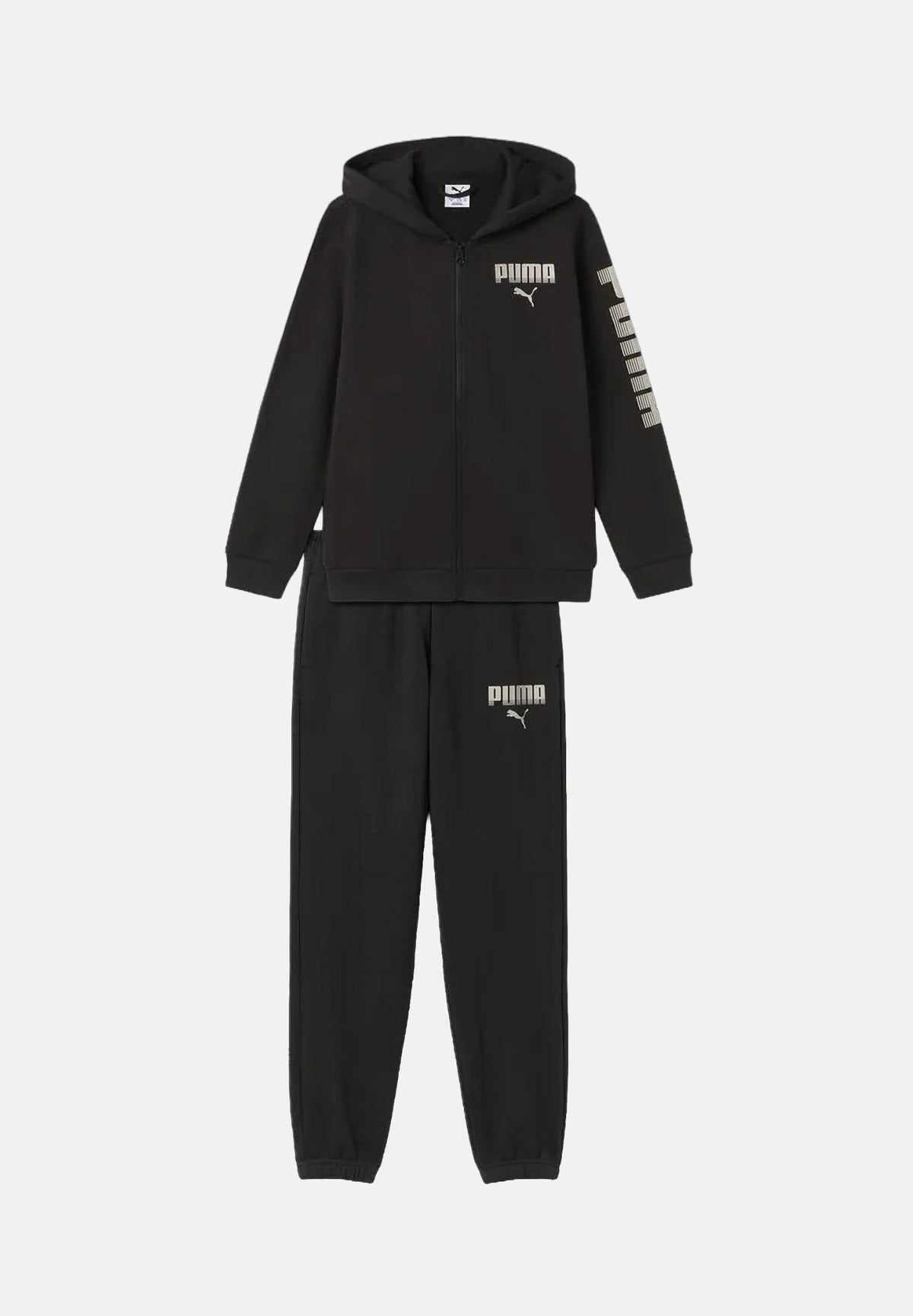 PUMA Tuta ESSENTIALS HOODED  nero per bambino e bambina con logo laterale iconico 696908 01 PUMA 