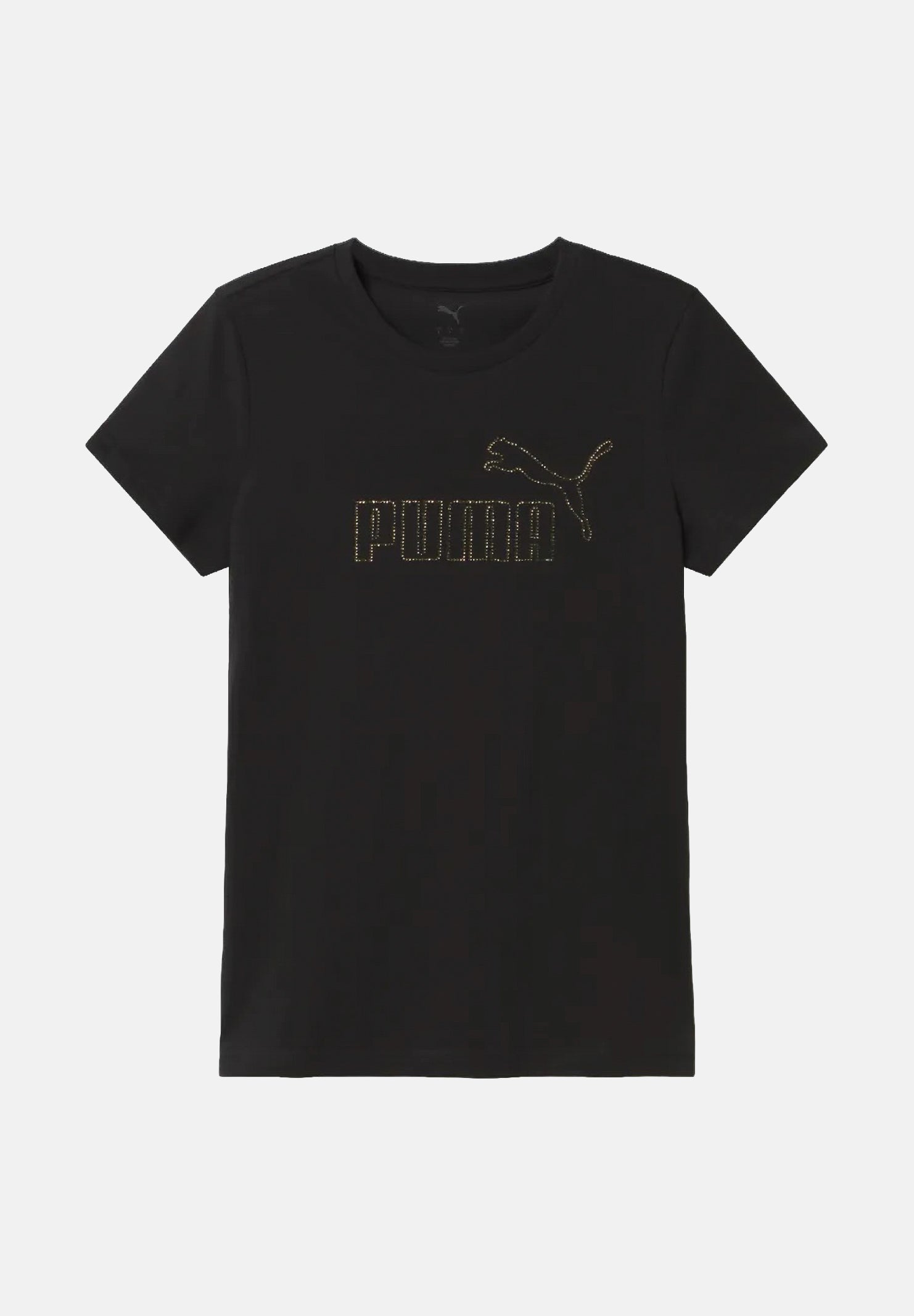 PUMA T-shirt manica corta ESS RHINESTONE  nero da donna con logo in strass sul petto e girocollo. 696914 01 PUMA 
