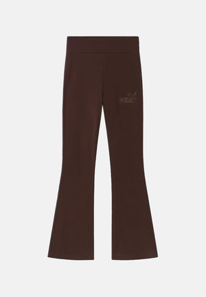 Leggings sportivi ESS RHINESTONE FLARED marrone da donna con dettagli strass e taglio a zampa. 696925 33 PUMA 