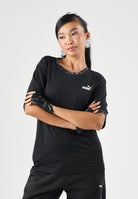 PUMA T-shirt manica corta DARE TO TEE nera da donna con nastro logo sulle maniche 697032 01 PUMA 