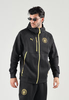 PUMA Felpa con zip MANCHESTER CITY TRAVEL HOODIE nero da uomo con cerniera oro a contrasto 786264 27 PUMA 