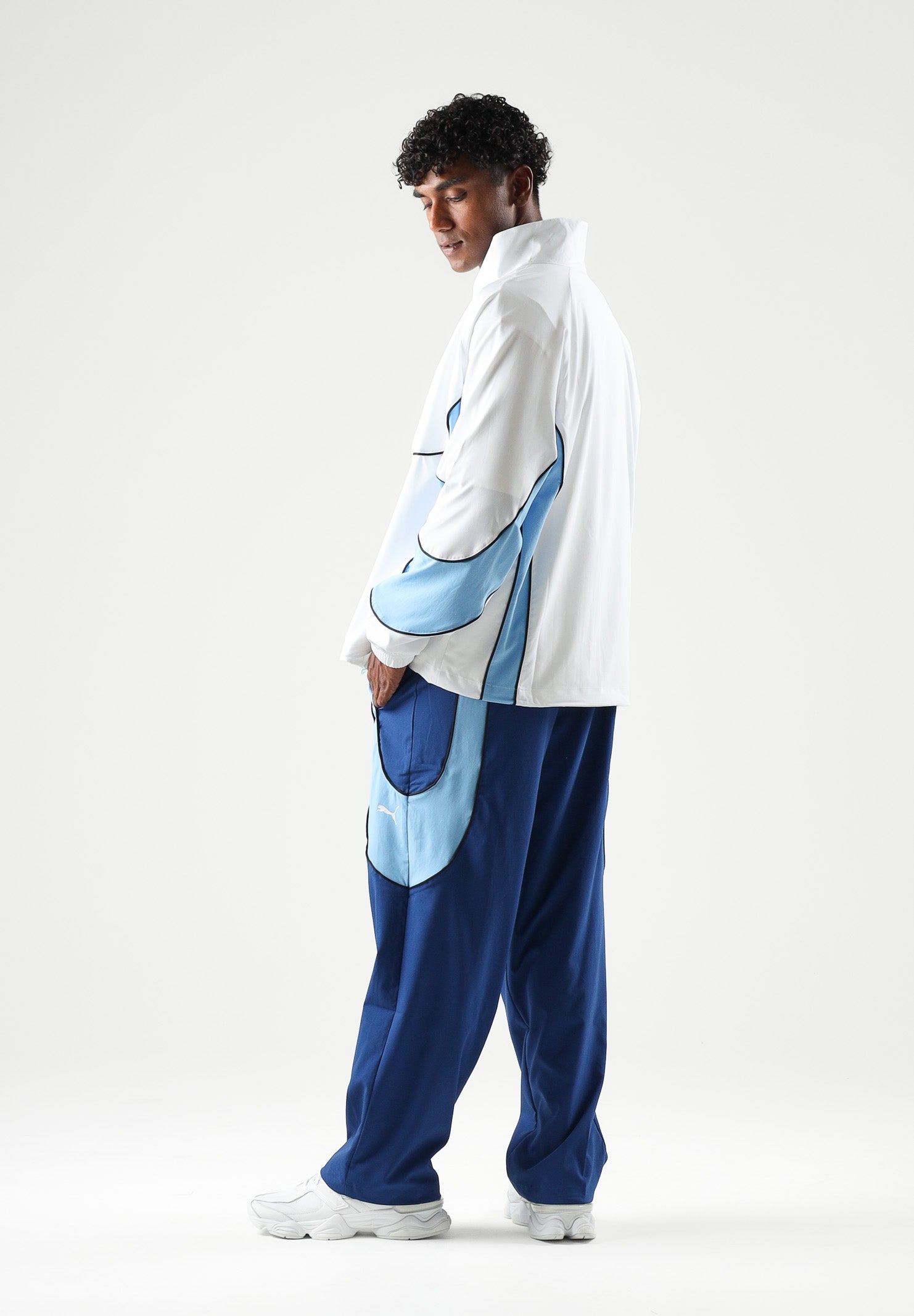 PUMA Pantaloni MANCHESTER CITY FC ICONIC  blu per uomo con pannelli colorati e vita elasticizzata 786291 07 PUMA 