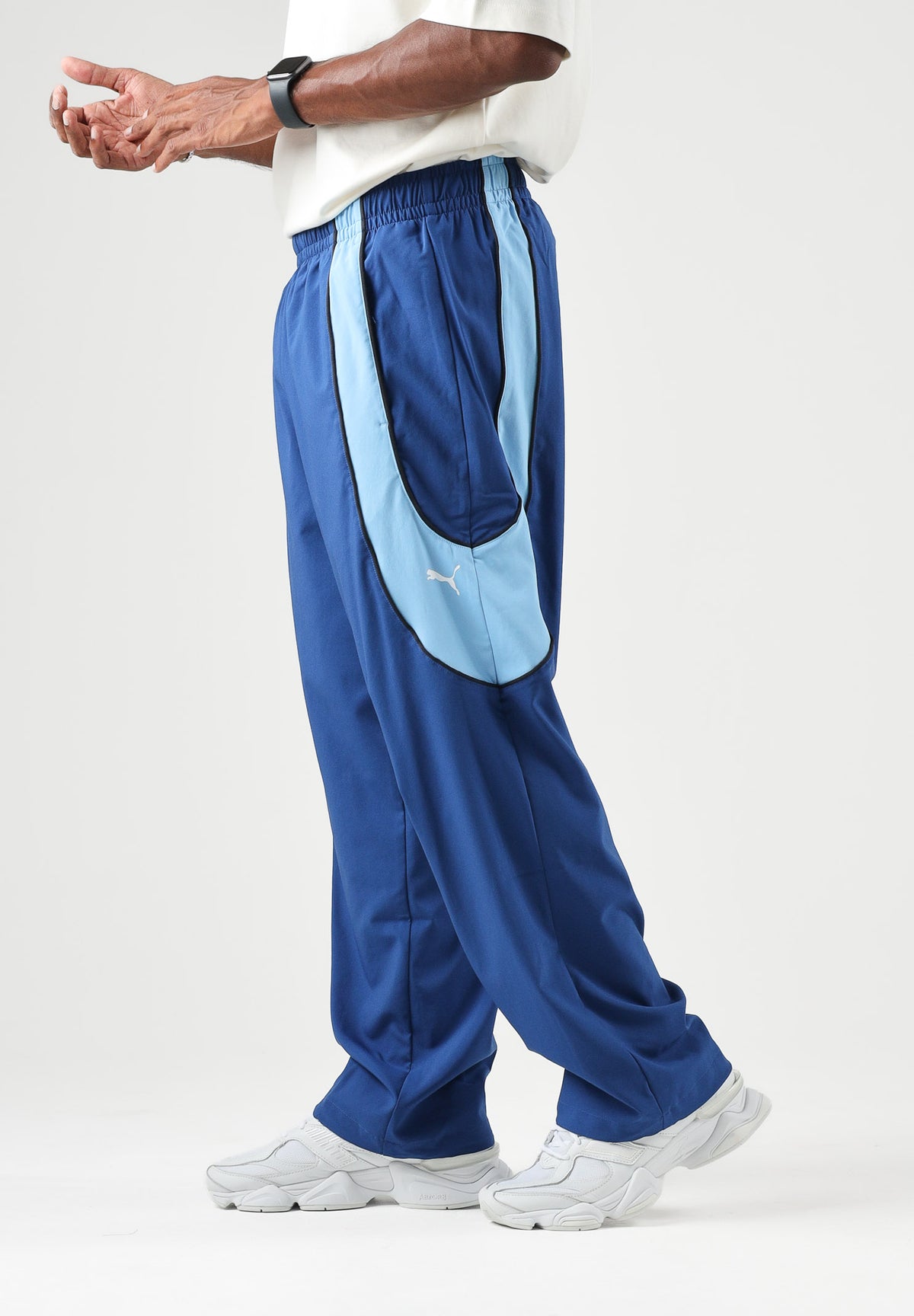 PUMA Pantaloni MANCHESTER CITY FC ICONIC  blu per uomo con pannelli colorati e vita elasticizzata 786291 07 PUMA 