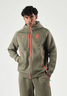 PUMA Felpa con zip  AC MILAN TRAVEL HOODIE verde da uomo con profili arancioni 786685 21 PUMA 