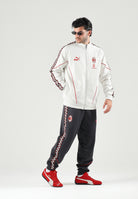 PUMA Felpa con zip  AC MILAN TRACK JACKET bianco da uomo con colletto dritto e sottili profili rossi. 786735 18 PUMA 