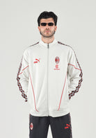 PUMA Felpa con zip  AC MILAN TRACK JACKET bianco da uomo con colletto dritto e sottili profili rossi. 786735 18 PUMA 