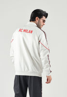 PUMA Felpa con zip  AC MILAN TRACK JACKET bianco da uomo con colletto dritto e sottili profili rossi. 786735 18 PUMA 