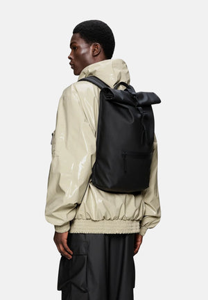 RAINS Zaino Rolltop nero per uomo e donna RA13320 BL RAINS 