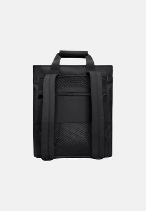 RAINS Zaino TEXEL TOTE nero per uomo e donna con stampa tono su tono RA14240 BL RAINS 
