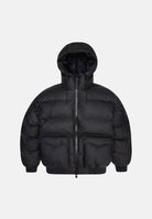 RAINS Piumino nero per uomo e donna con cappuccio regolabile e chiusura full zip impermeabile. RA16990 BL RAINS 