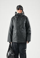RAINS Parka nero per uomo e donna con cappuccio e visiera RA21450 BL RAINS 