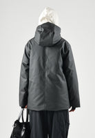 RAINS Parka nero per uomo e donna con cappuccio e visiera RA21450 BL RAINS 