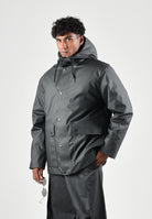 RAINS Parka nero per uomo e donna con cappuccio e visiera RA21450 BL RAINS 