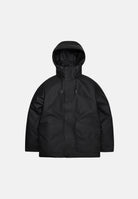 RAINS Parka nero per uomo e donna con cappuccio e visiera RA21450 BL RAINS 