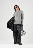 RAINS Maglioncino girocollo  SAPA KNIT CREW NECK bianca e nera per uomo e donna con lavorazione a coste RA31000 VI RAINS 