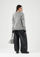 RAINS Maglioncino girocollo  SAPA KNIT CREW NECK bianca e nera per uomo e donna con lavorazione a coste RA31000 VI RAINS 