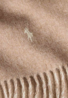 RALPH LAUREN Sciarpa beige taupe per uomo e donna con frange decorative alle estremità 449959334002 . RALPH LAUREN 