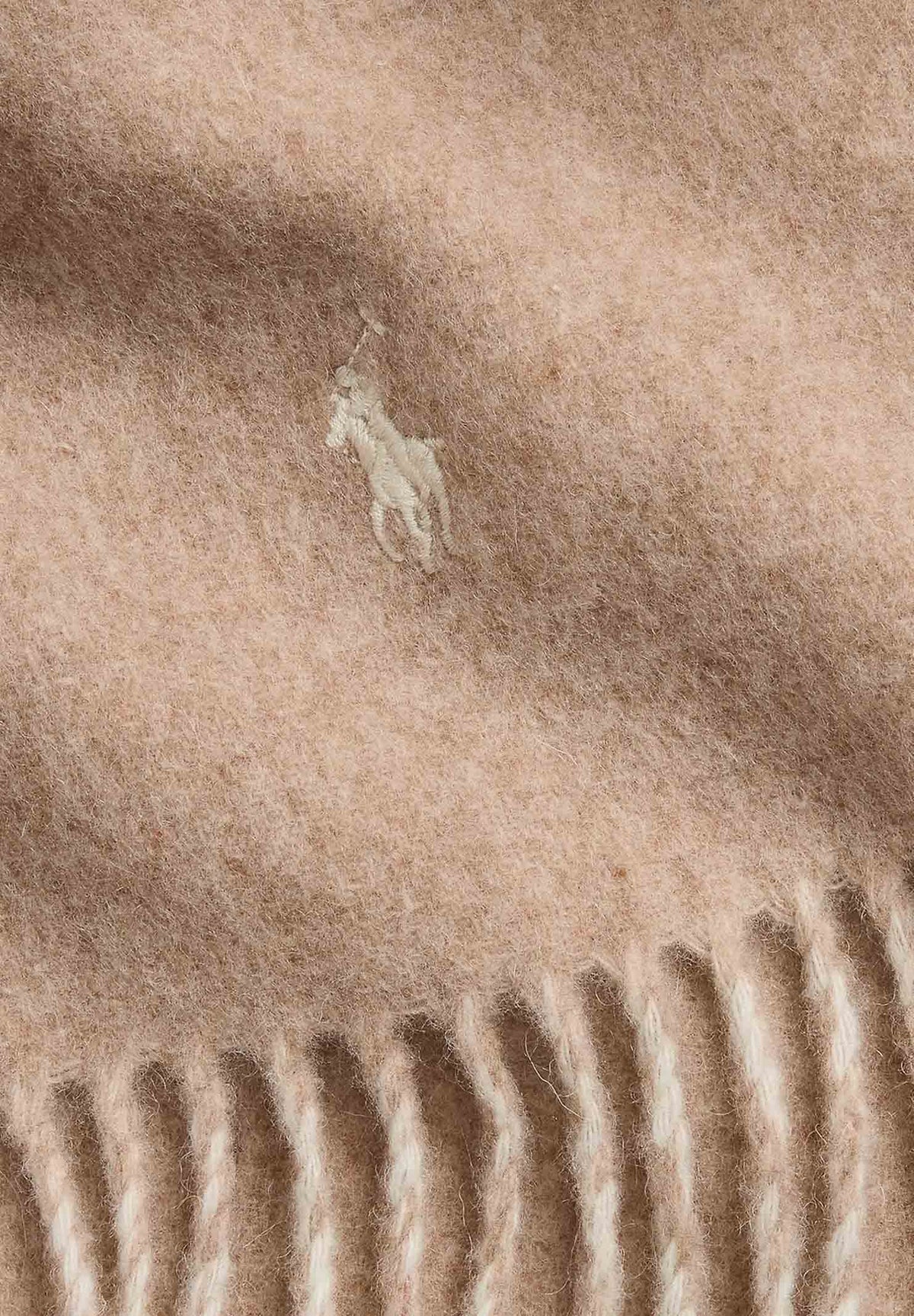 RALPH LAUREN Sciarpa beige taupe per uomo e donna con frange decorative alle estremità 449959334002 . RALPH LAUREN 