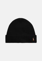 RALPH LAUREN Cappello nero per uomo e donna con lavorazione a costine e ricamo iconico 449959337001 . RALPH LAUREN 