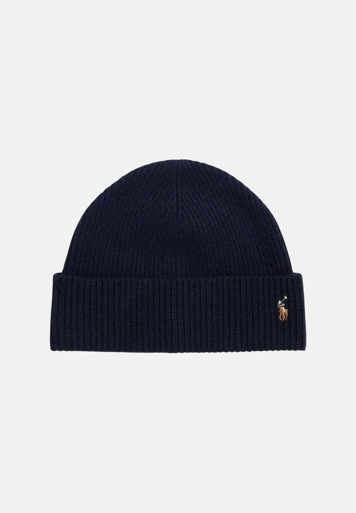 RALPH LAUREN Cappello di lana blu navy per uomo e donna con lavorazione a costine e ricamo iconico 449959337005 . RALPH LAUREN 