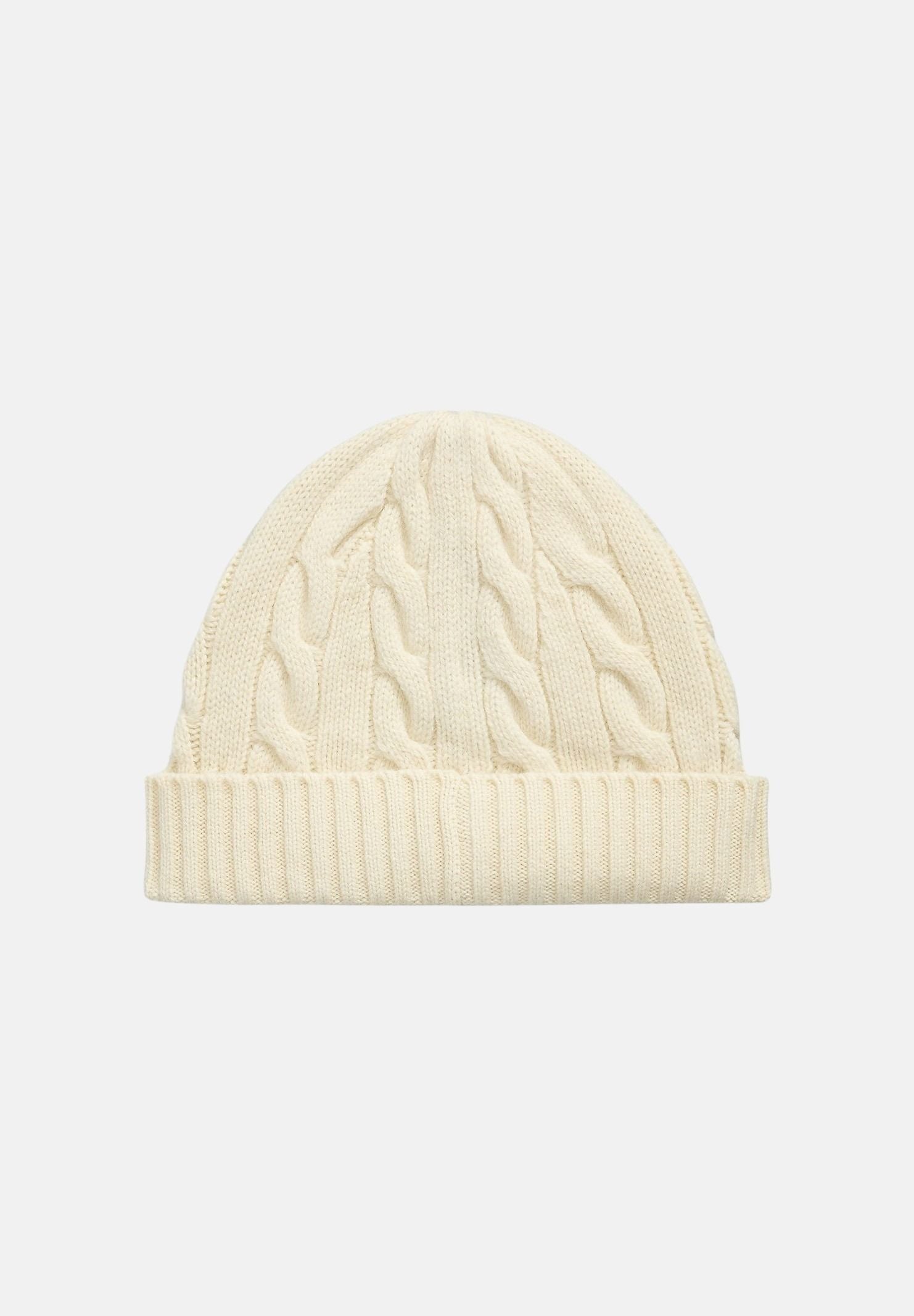 RALPH LAUREN Berretto di lana CABLE-KNIT WOOL crema avorio per uomo e donna 710B23668006 . RALPH LAUREN 