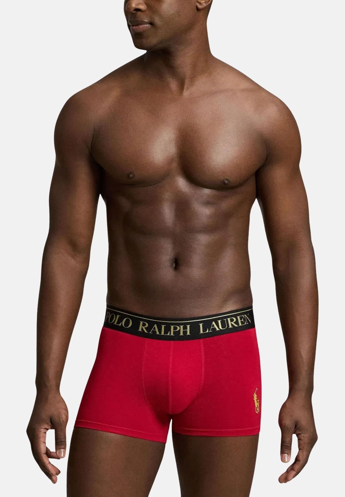 RALPH LAUREN Boxer set 2 paia rosso-nero per uomo con iconico logo ricamato e fascia elastica logata. 714843425018 . RALPH LAUREN 