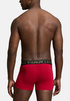 RALPH LAUREN Boxer set 2 paia rosso-nero per uomo con iconico logo ricamato e fascia elastica logata. 714843425018 . RALPH LAUREN 