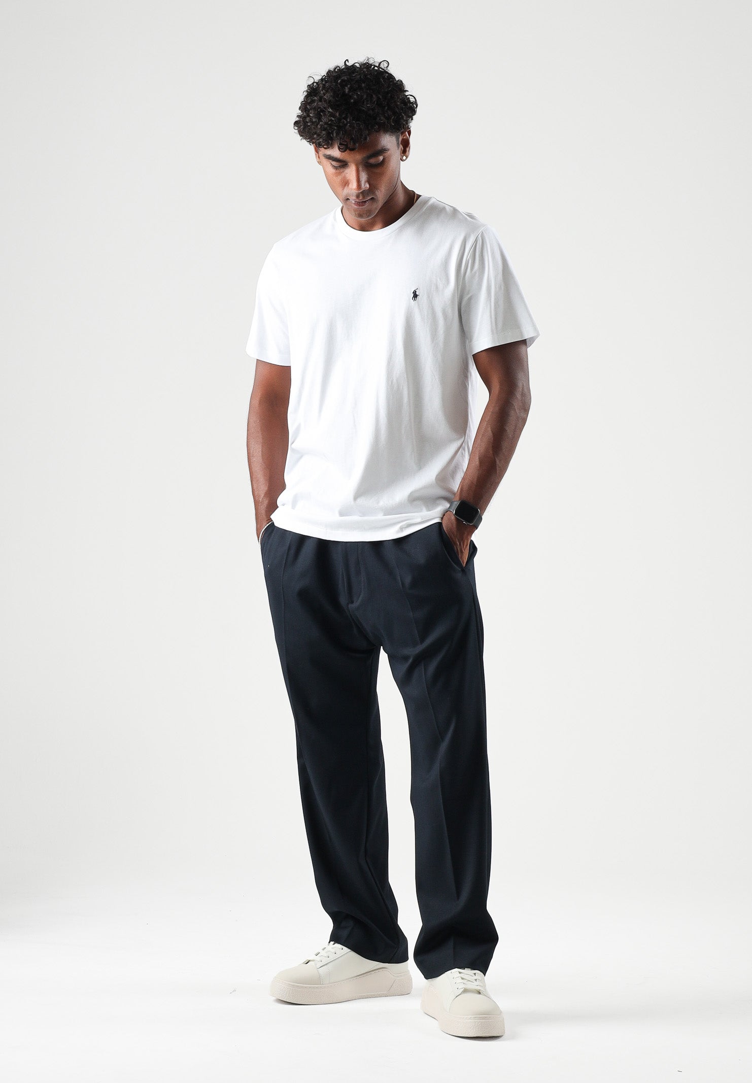 RALPH LAUREN T-shirt mania corta bianca per uomo e donna con iconico ricamo del logo sul petto 714844756005 . RALPH LAUREN 
