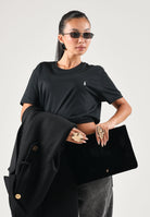 RALPH LAUREN T-shirt mania corta nera per uomo e donna con iconico ricamo del logo sul petto 714844756006 . RALPH LAUREN 