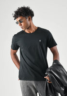 RALPH LAUREN T-shirt mania corta nera per uomo e donna con iconico ricamo del logo sul petto 714844756006 . RALPH LAUREN 