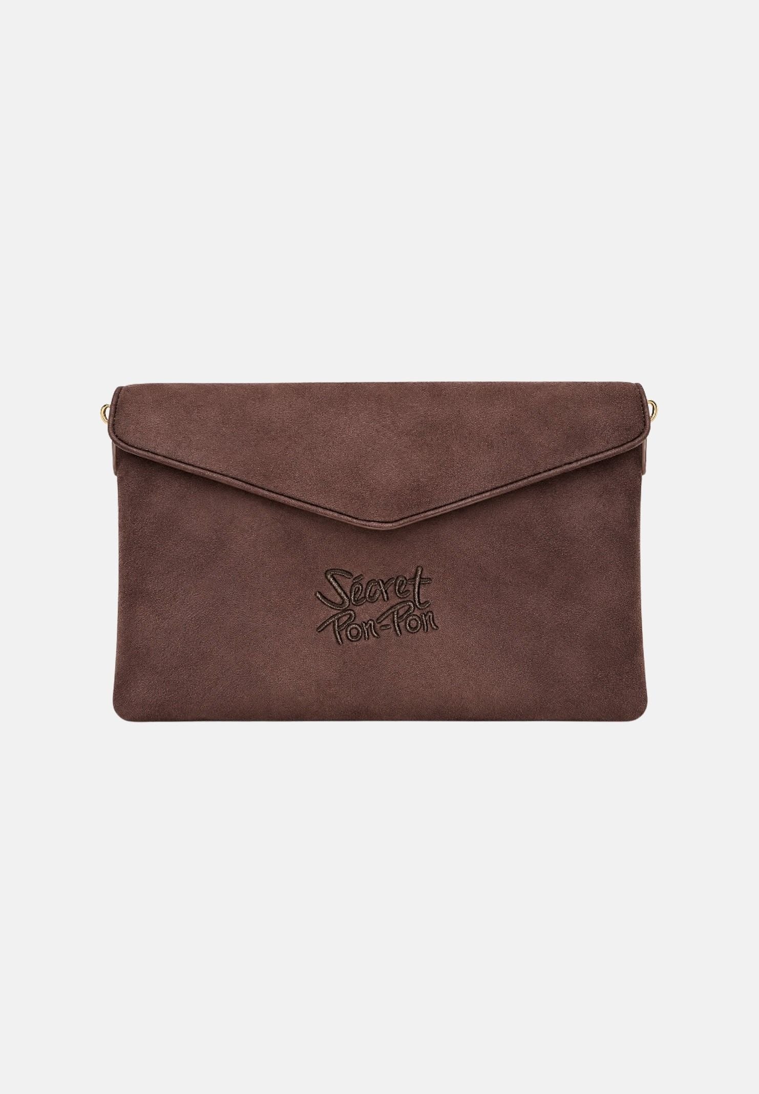 SECRET PON-PON Pochette ELEANOR CLUTCH cocoa-marrone scuro da donna in ecopelle scamosciata ELEANOR-C CO SECRET PON PON 