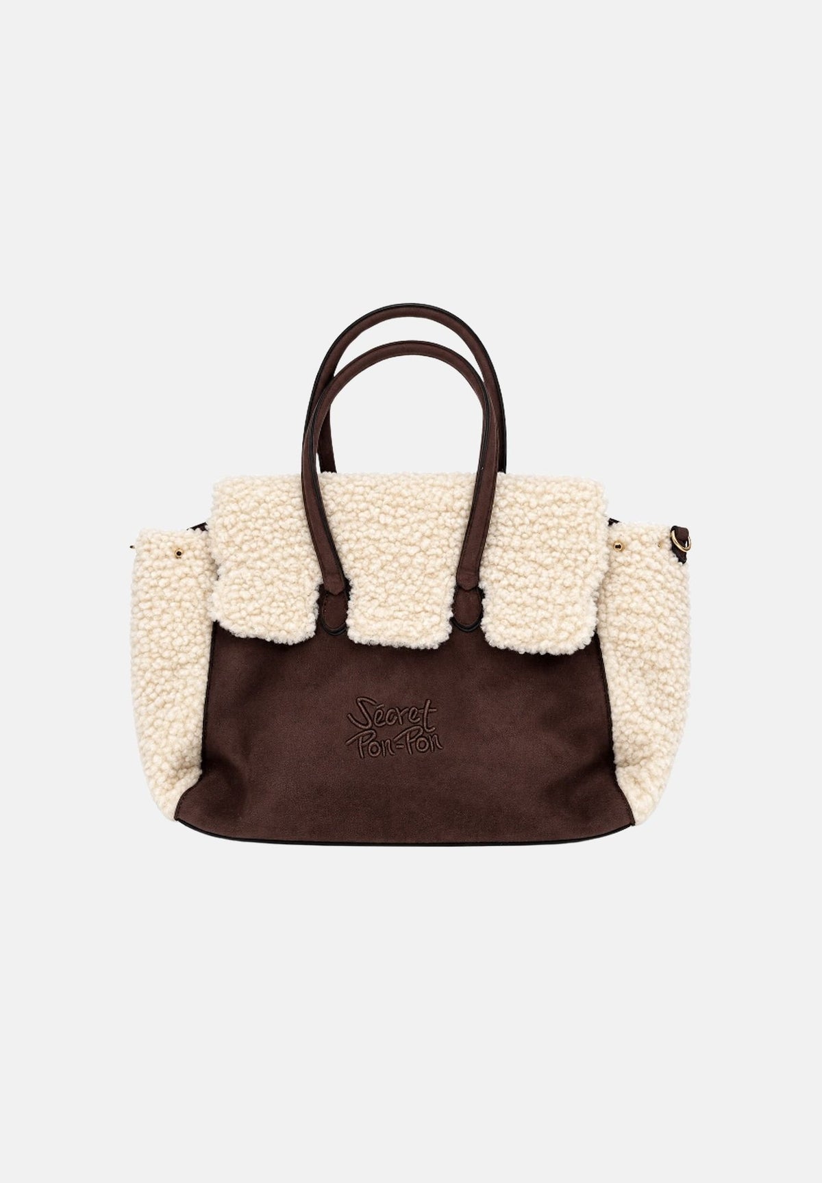 SECRET PON-PON Borsa a spalla ELEANOR L cocoa marrone cacao da donna in suede<BR/> ELEANOR-L CO SECRET PON PON 