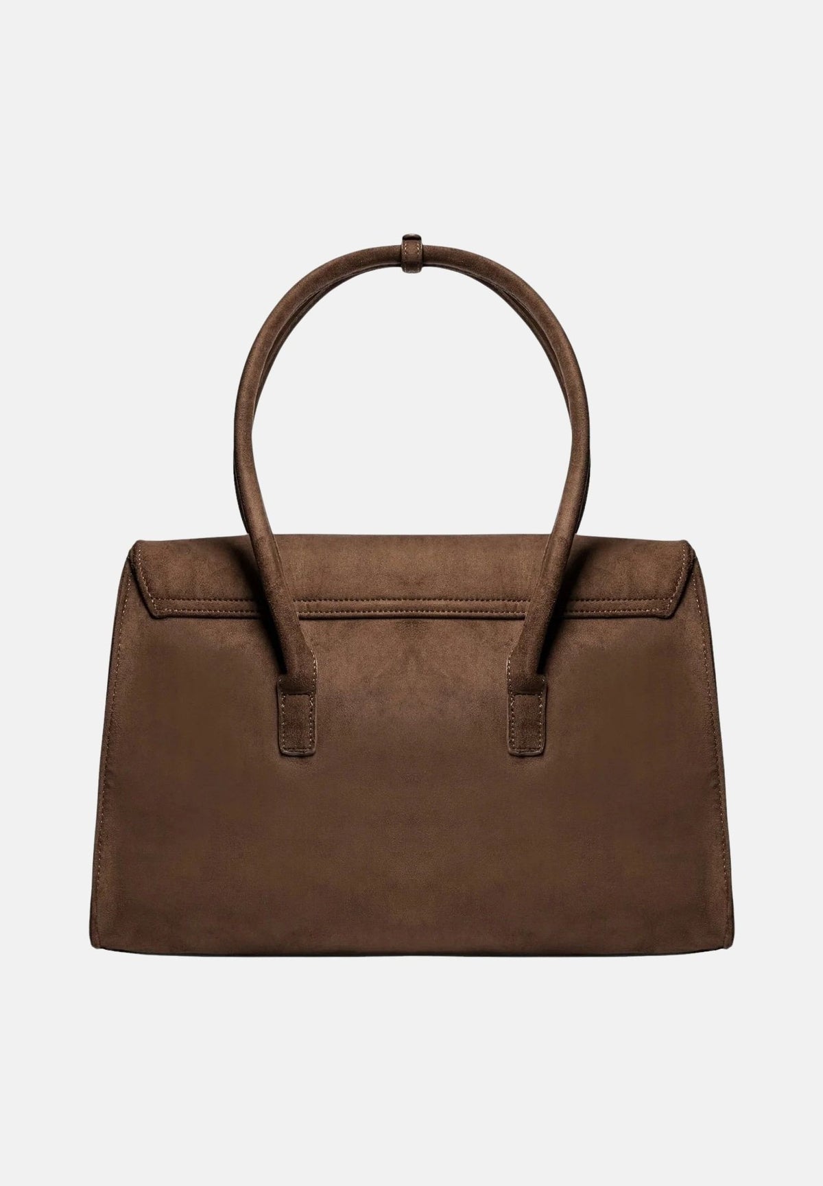 SECRET PON PON Borsa a mano KEYLA L Cocoa marrone  da donna, in similpelle scamosciata, con manico rigido, cinturino e logo frontale.<BR/> KEYLA-L CO SECRET PON PON 