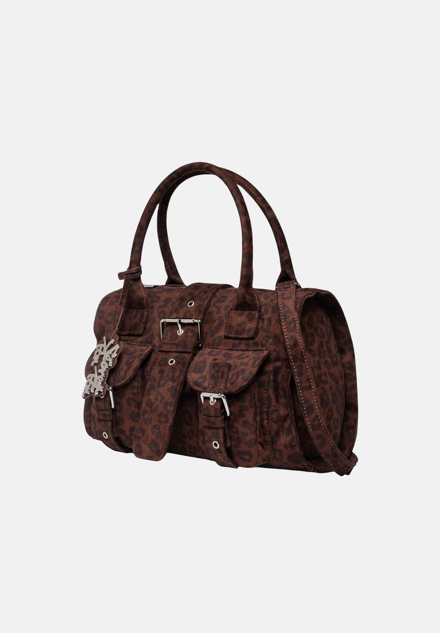 <BR/>SECRET PON PON Borsa a mano LAKEISHA LEO Leo Tan marrone leopardato da donna , con doppio manico, tasche frontali e fibbie.<BR/>SECRET PON PON Borsa a mano LAKEISHA LEO Leo Tan marrone leopardato da donna , con doppio manico, tasche frontali e f LAKEISHA-LEO LETA SECRET PON PON 